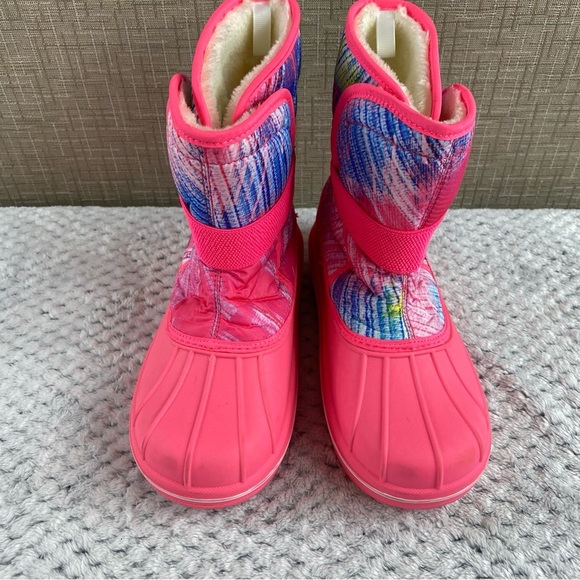 The Children’s Place Kids Pink and Multicolor Winter Boots Sz 2 - Picture 6 of 11